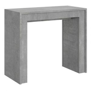 Console extensible effet b&eacute;ton gris 90x42/198 cm
