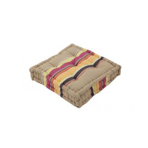 Coussin de sol extérieur multicolore/beige