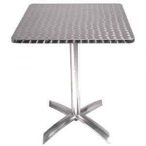 Table carr&eacute;e &agrave; plateau basculant inox 600 mm   bolero