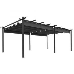 Pergola r&eacute;tractable dim. 5,97L x 3,58l x 2,23H m alu polyester gris