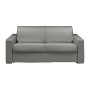 Canap&eacute; convertible simili cuir 3 places gris