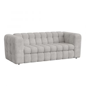 Canap&eacute; droit convertible 3 places en tissu gris