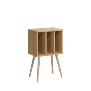 Meuble de rangement vinyles en bois - Bois clair