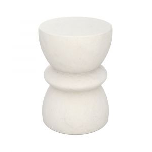 Table d'appoint ronde en b&eacute;ton blanc D35 cm