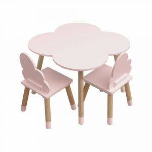 Ensemble de table basse et 2 chaises pour enfants rosa