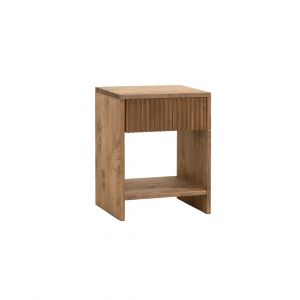 Table de chevet en bois avec un tiroir vieilli 60x40cm