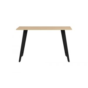 Meuble d&rsquo;entr&eacute;e-console en m&eacute;lamine et m&eacute;tal ch&ecirc;ne 76&times;120&times;40 cm