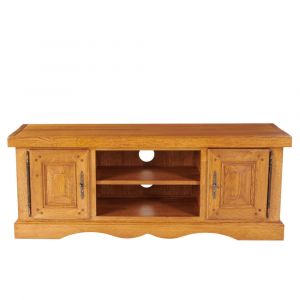 Meuble TV bas en ch&ecirc;ne