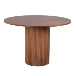 Table &agrave; manger ronde 110cm pied central en bois BRITNEY 110x110x74cm