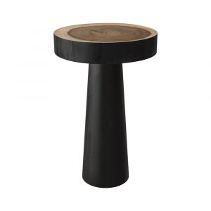 Table d'appoint ronde noire en bois de suar D35 cm