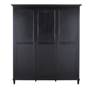 Armoire 3 portes noire L179