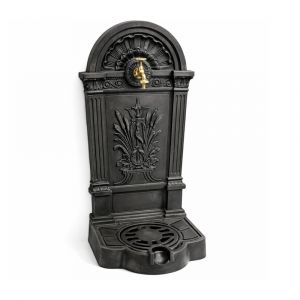 Fontaine de jardin ext&eacute;rieur fonte aluminium noire roseaux 84cm