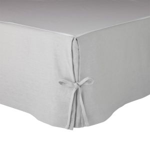 Cache sommier en lin gris 200 x 200 cm