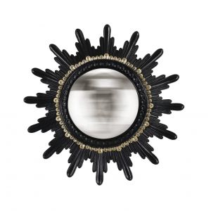Miroir convexe soleil noir et dor&eacute; 20.3cm