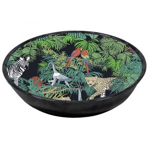 Grande assiette creuse m&eacute;lamine 23 cm avec des motifs jungle