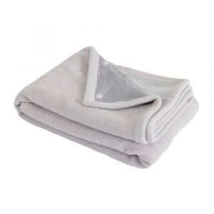 Couverture plaid gris clair 130x170 cm en polyester ultra-douce