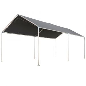 Carport 6x3m acier galvanis&eacute; pe haute densit&eacute; gris