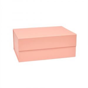 Bo&icirc;te de rangement rose en carton H15x33x25