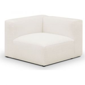 Chauffeuse d'angle à gauche modulable en tissu bouclé beige