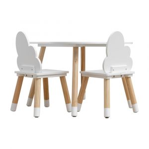 Ensemble de table basse et 2 chaises pour enfants blanc