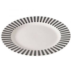 Assiette &agrave; dessert en c&eacute;ramique blanche et noire diam&egrave;tre 20cm