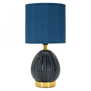Lampe de chevet en c&eacute;ramique bleue &Oslash; 15x30,5 cm