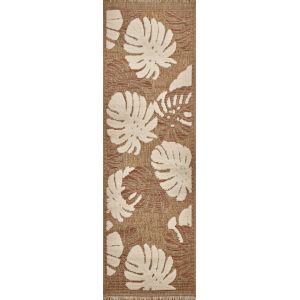 Tapis int&eacute;rieur et ext&eacute;rieur aspect jute feuille terra - 60x90