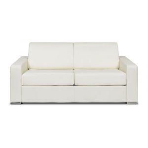 Canap&eacute; convertible  cuir 3 places blanc