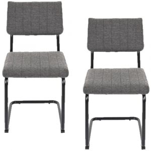 Lot de 2 chaises gris fonc&eacute;