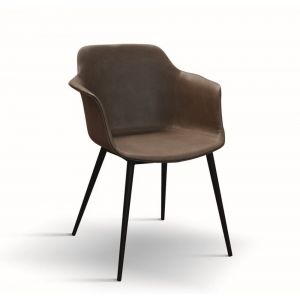 Ensemble de chaises en simili cuir marron - Ensemble de 2 Chaises