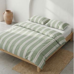 Housse de couette 100% coton vert 150x220 cm + 45x110 cm