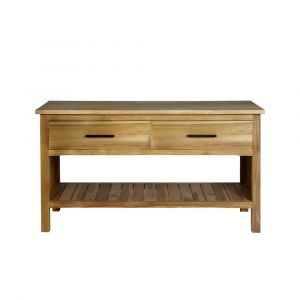 Meuble sous vasque teck massif 135 cm