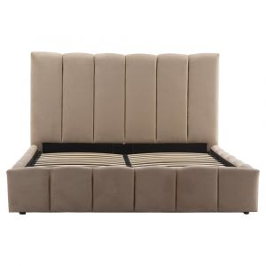Lit coffre en Velours 160x200 cm taupe