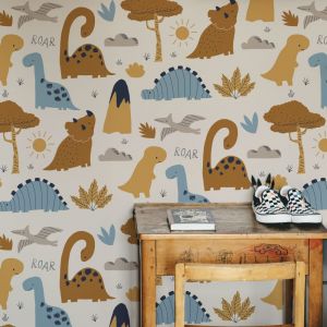 Papier peint panoramique enfant Dinosaures Roarrr, Terra cot