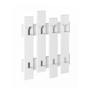 Porte-manteau effet bois blanc 64x4 cm