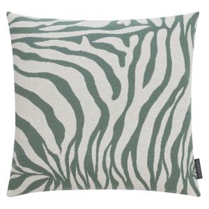 Housse de coussin jacquard motif z&eacute;bre jade 50x50