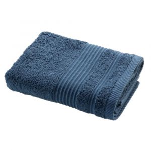 Serviette de toilette en &eacute;ponge unie saphir 50 x 90 cm