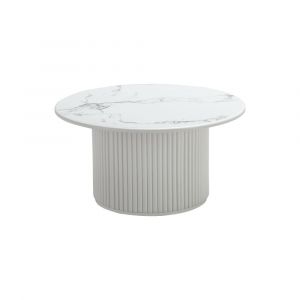 Table basse ronde style scandinave blanc