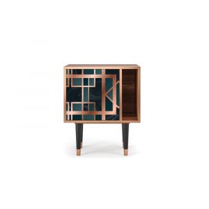 Table de chevet bleu-vert 1 porte L 58 cm