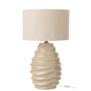 Lampe de table en c&eacute;ramique beige 40x40x68 cm