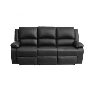 Canap&eacute; Relaxation &eacute;lectrique 3 places en Simili - Noir