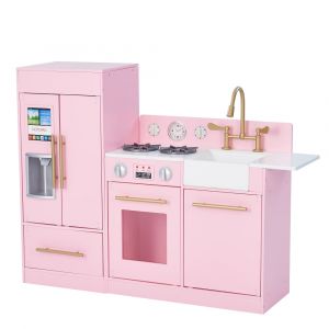 Cuisine en bois pour enfants 81 cm, Rose