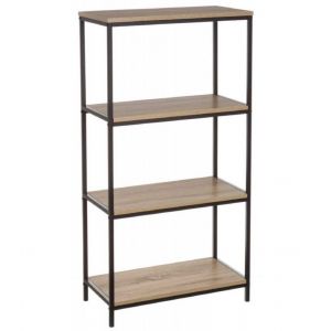 &Eacute;tag&egrave;re en m&eacute;tal noir et bois H116cm