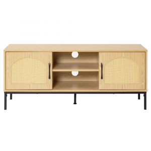 Meuble TV style contemporain 120 cm bois / noir