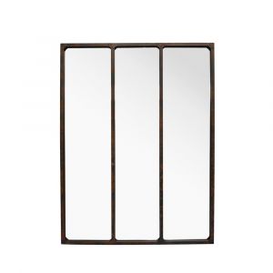 Miroir verrière style industriel 90x120 - Métal oxydé