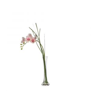 Orchidée en illusion d'eau artificielle fuchsia H60