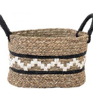 Panier de rangement rectangulaire en fibres naturelles 35 x 24 cm