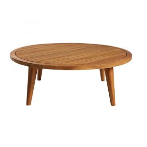 Table basse de jardin ronde en acacia massif L100
