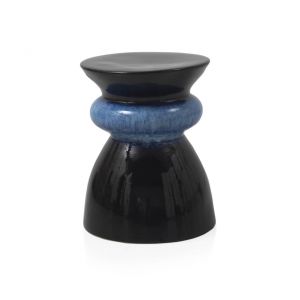 Tabouret en céramique bleu marine