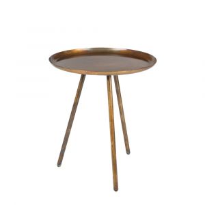 Table d'appoint en m&eacute;tal cuivr&eacute;